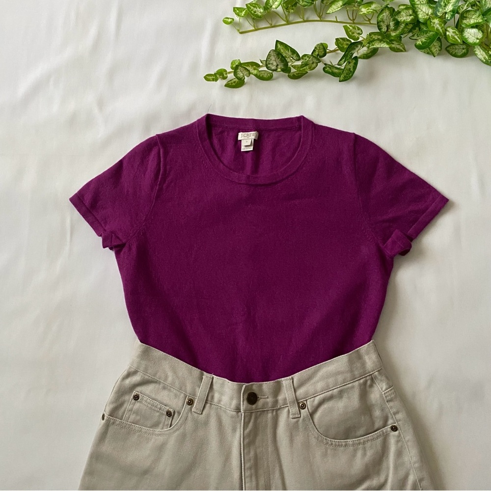 Knit Crewneck Short Sleeve Sweater Top